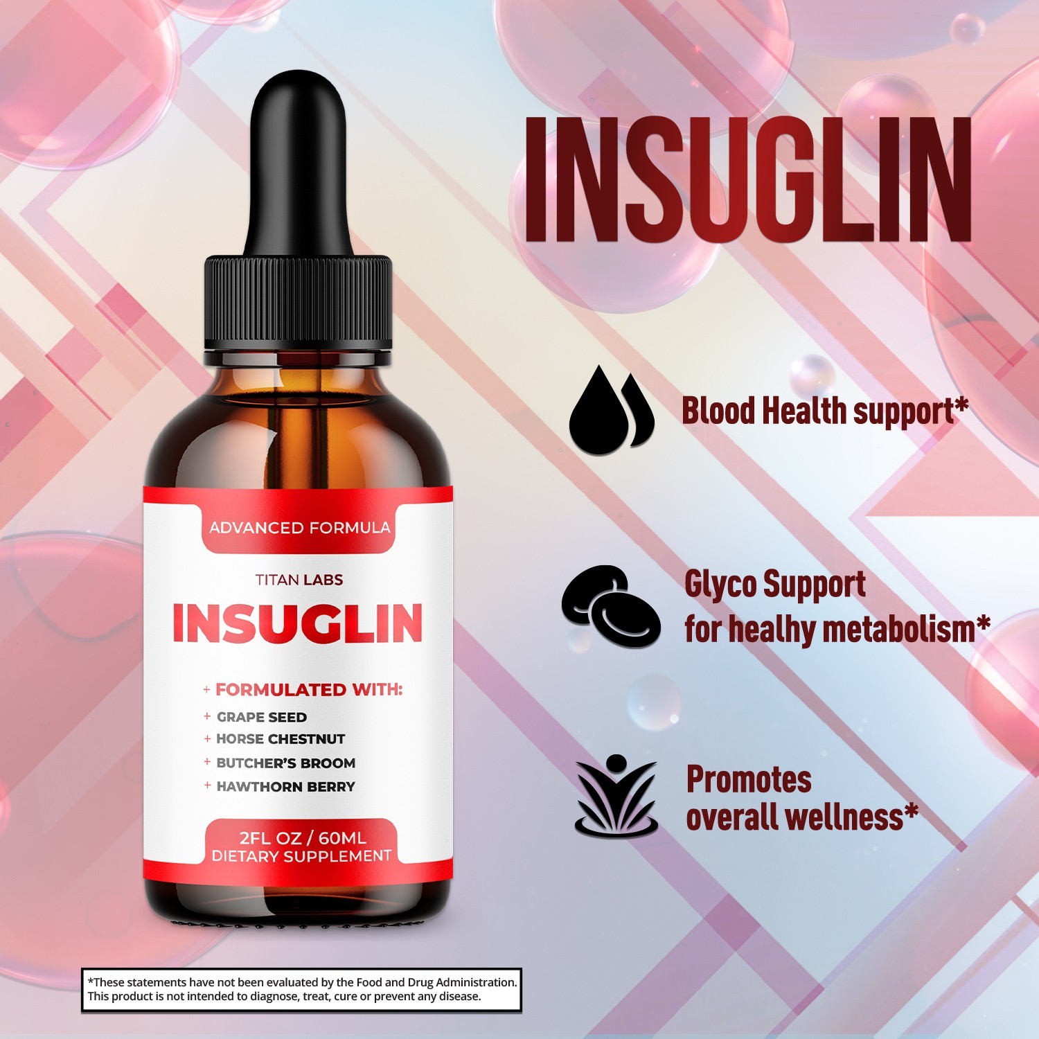 (1 Pack) Insuglin Drops Advanced Blood Support Supplement Insu Glin 30 Servings