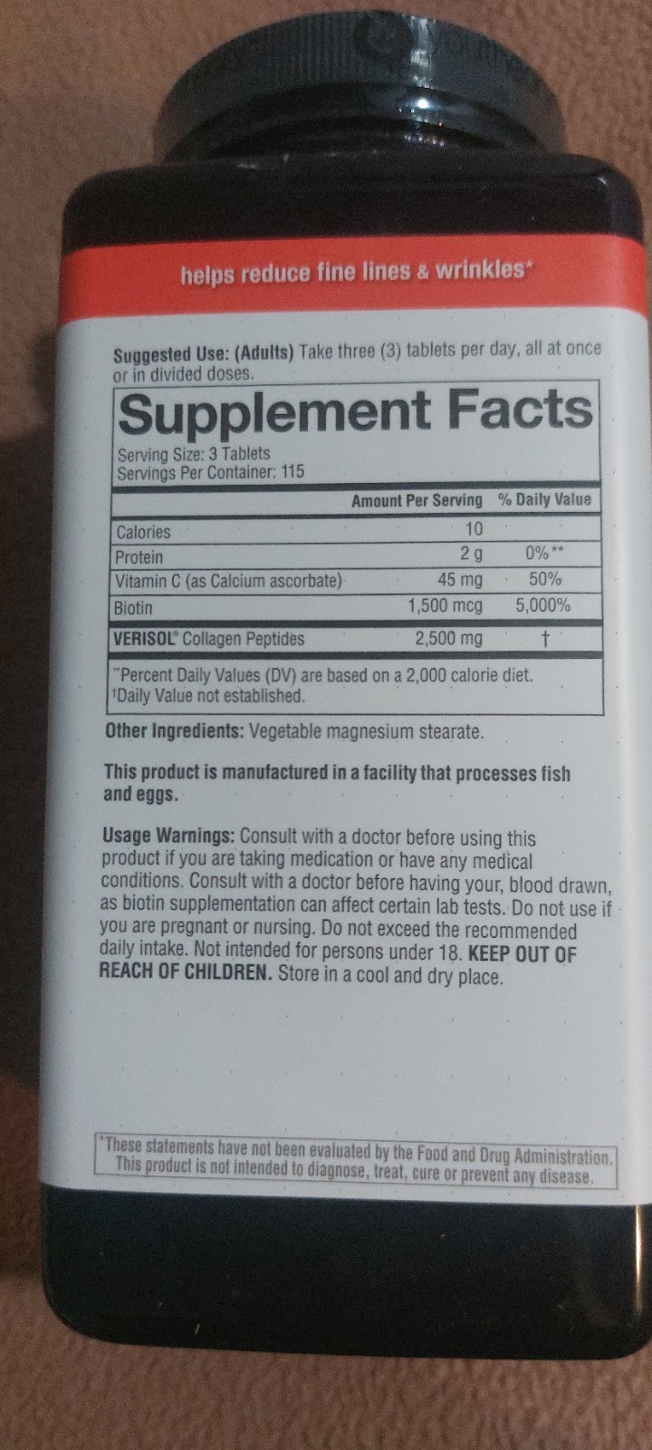 Youtheory Verisol Collagen Tablets 2500mg 345ct w/ Biotin & Vitamin C