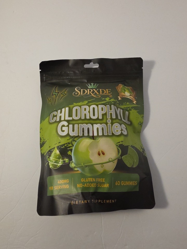 SDRXDE Chlorophyll Gummies, Fresh Green Apple Flavor