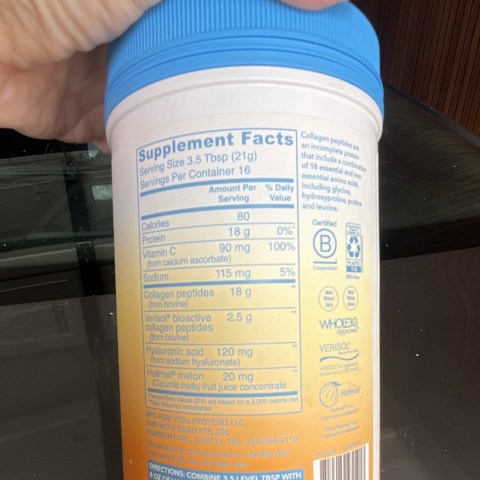 Vital Proteins Skin Complex Collagen + HA + Vitamin C Powder Unflavored 11.5 oz