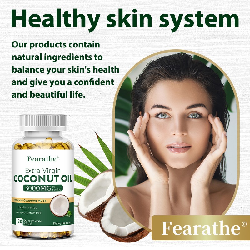 Coconut Oil Supplements 3000 MG Improves Skin Health Burn Fat Immune 120 CT US