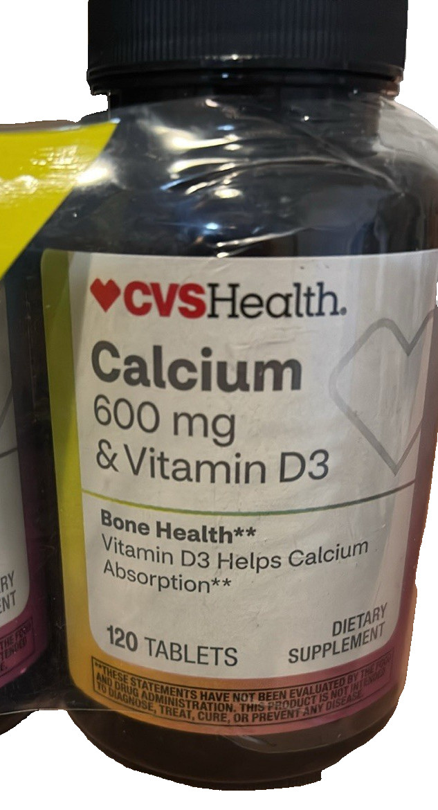 CVS Health Calcium 600mg & Vitamin D3 Tablets 1 twin pack Bone Health