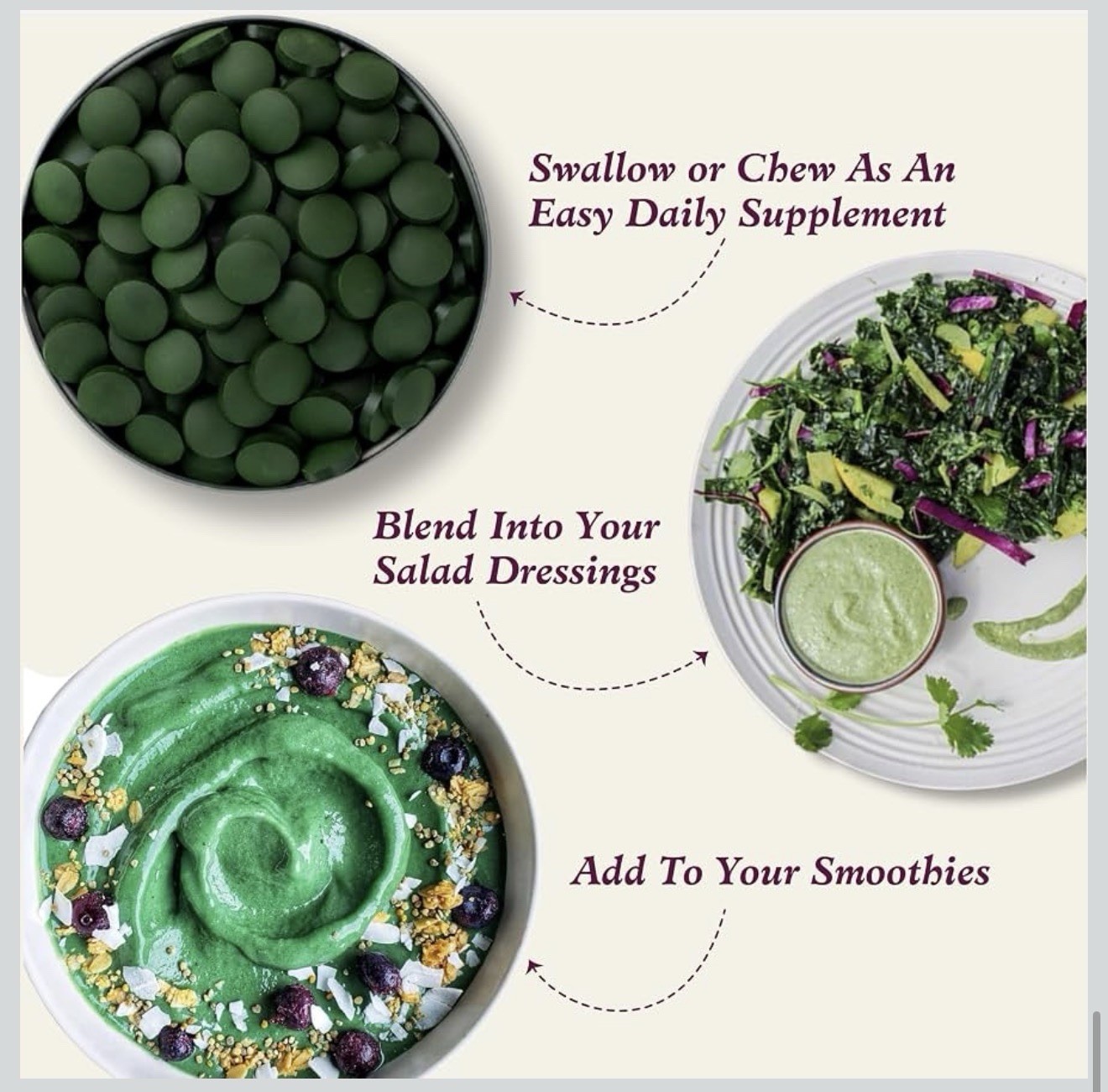 Imlak’esh Organics Organic Spirulina Tablets 340g 60ct Detox Vegan USDA