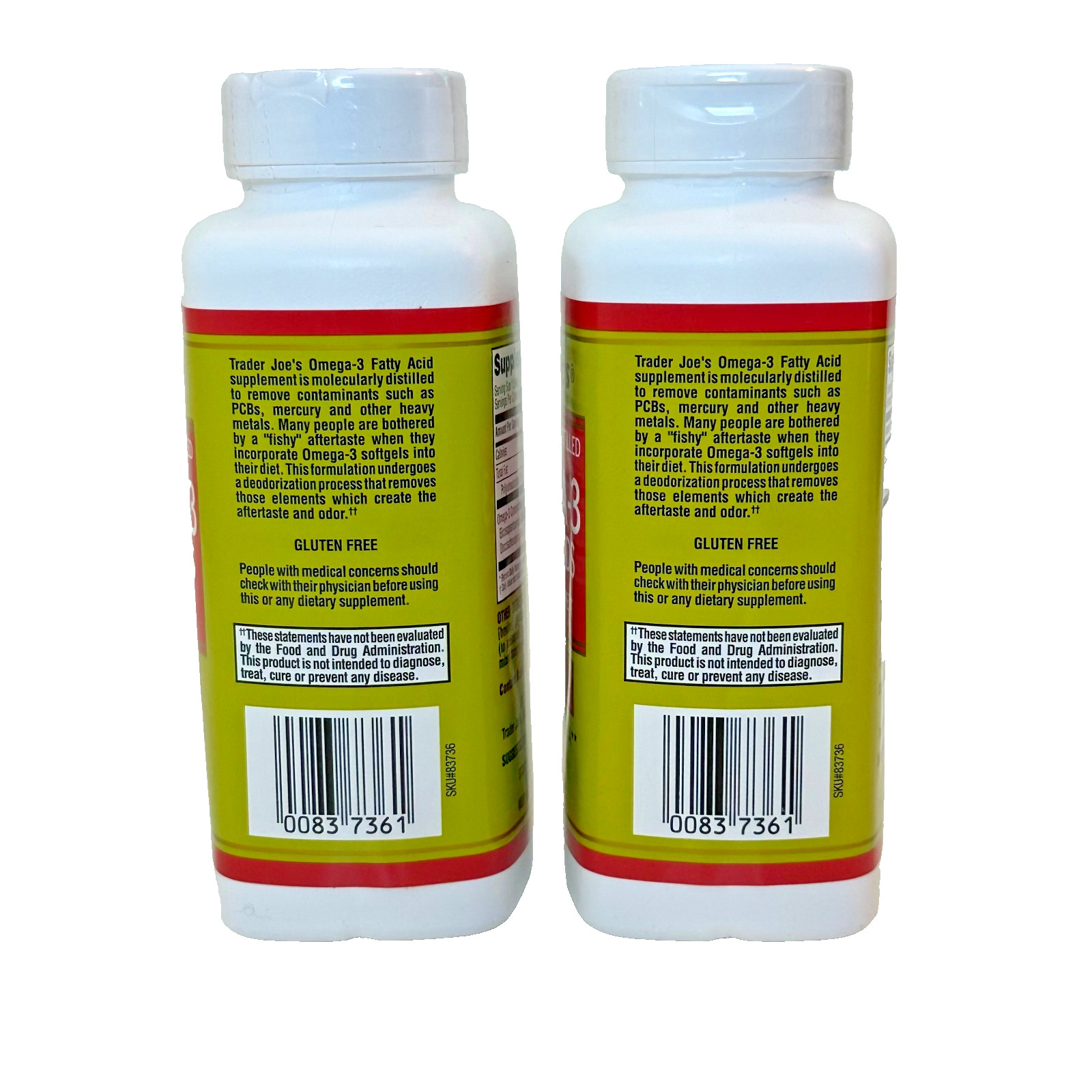 2 Pack Trader Joe’s Omega-3 Fatty Acids Dietary Supplement 90 Gels Each