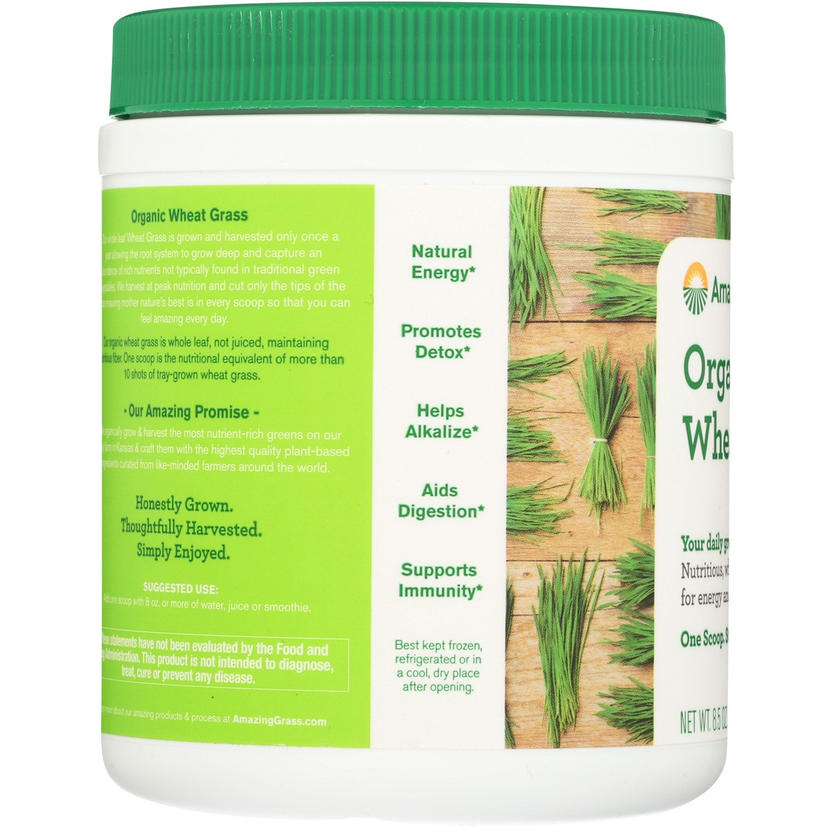Organic Wheat Grass Powder By Amazing 8.5 Oz Greens Supplement 1 Pack