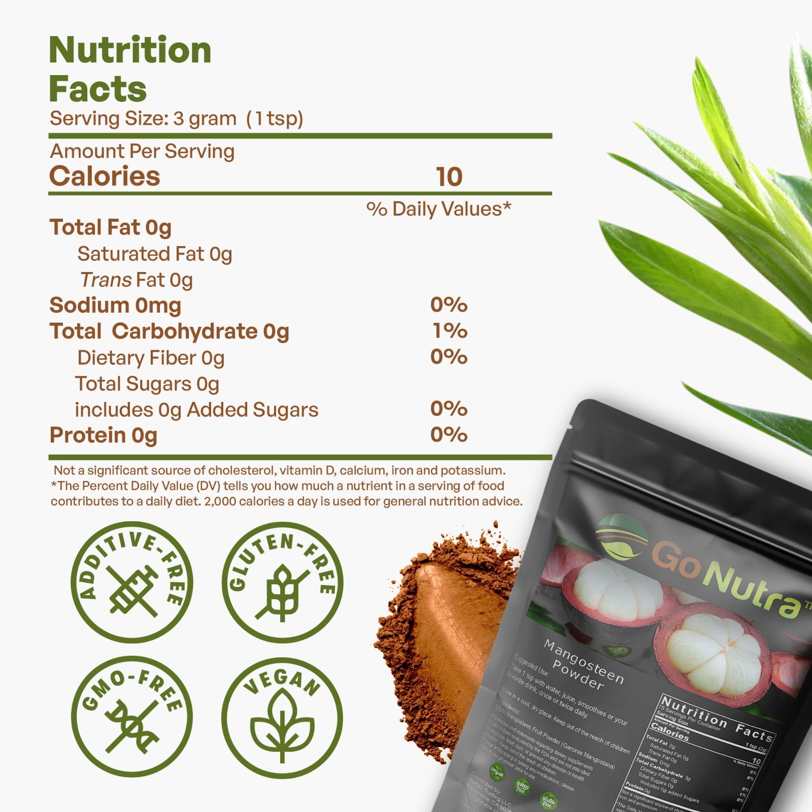 Mangosteen Powder from Pericarp 1 lb. | Pure Superfood Powder Antioxidant