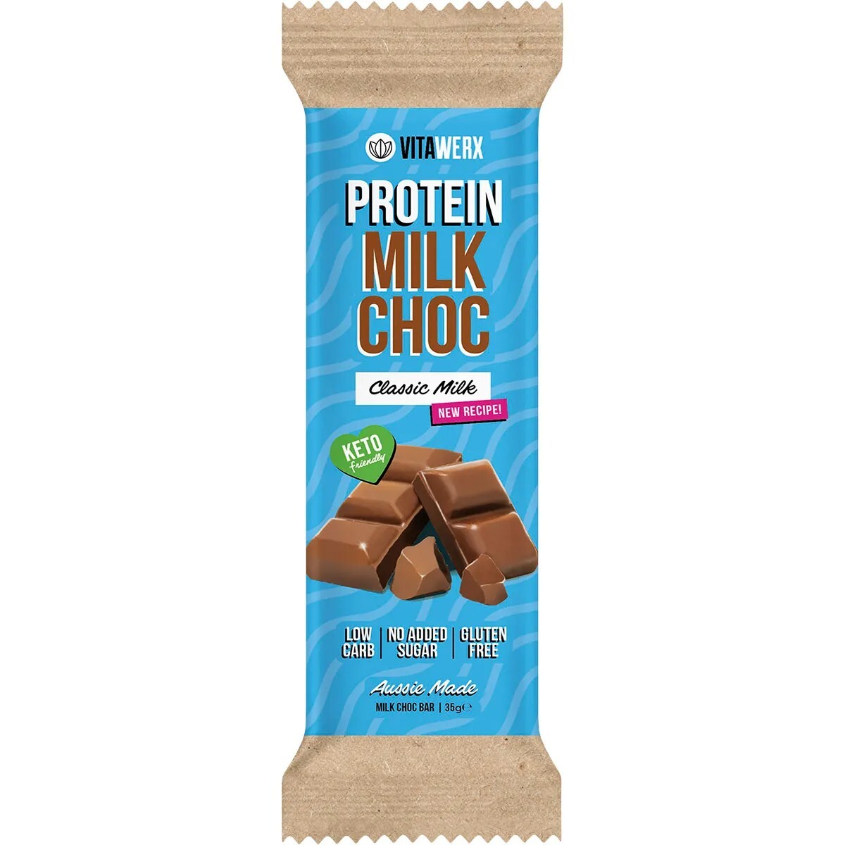 New Vitawerx Protein Milk Choc Bar 35g x 12 Bars