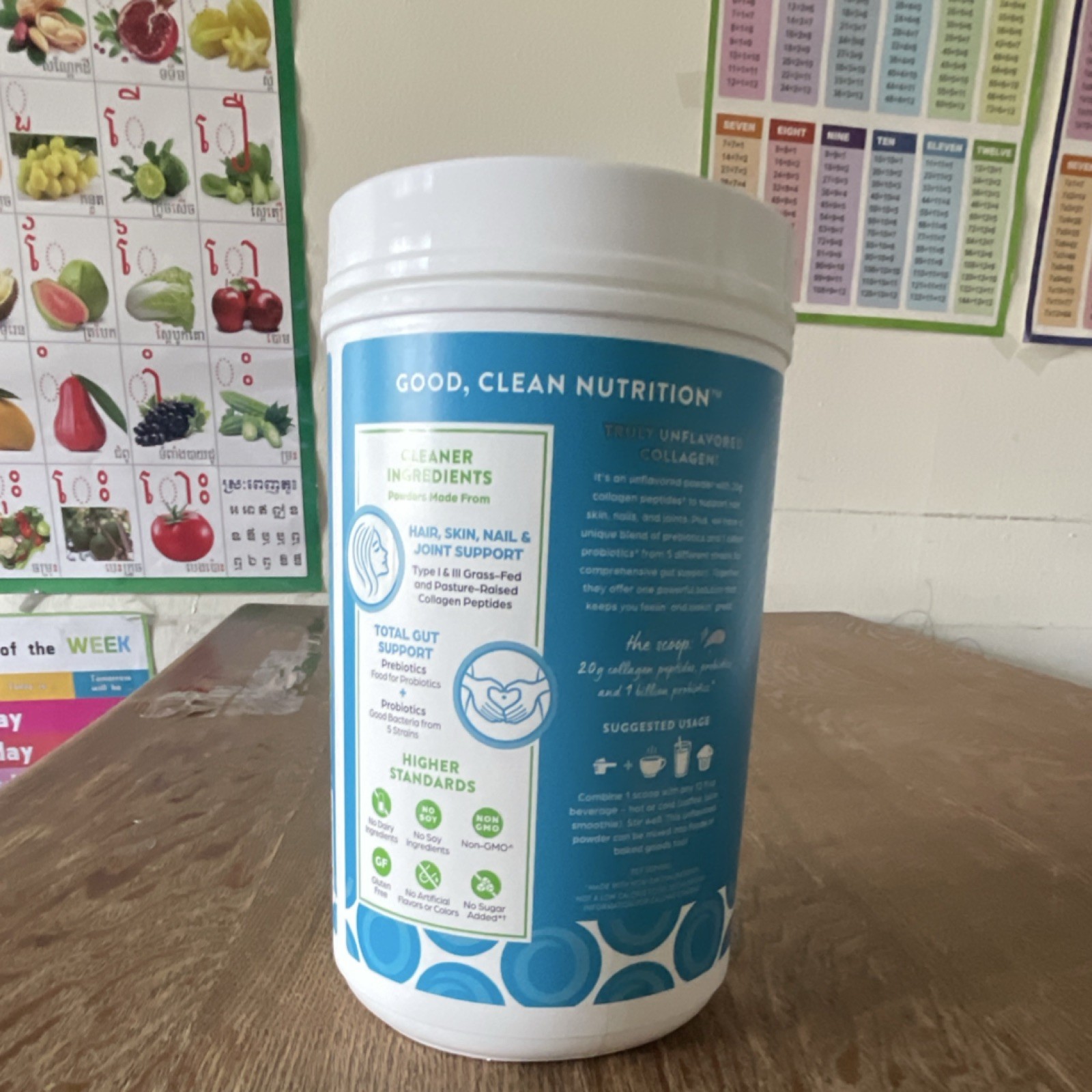 Orgain Collagen Peptides + Probiotics Powder Unflavored 25.6 oz ( 1.6lb) 726g