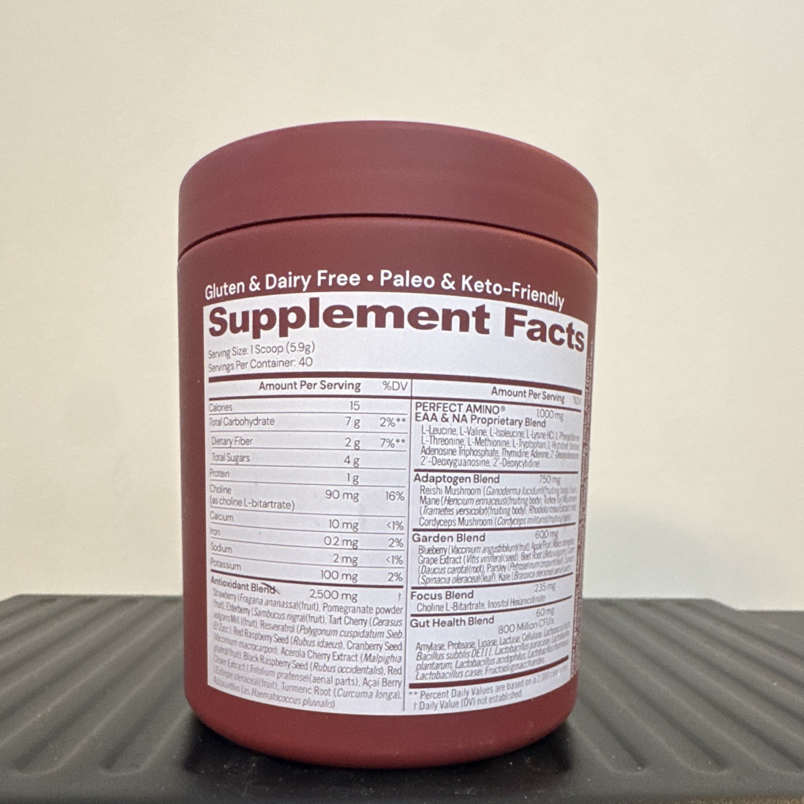 BodyHealth Reds Enhanced Perfect Amino Powder Vegan Gluten-Free 8.3 oz 40 Serv