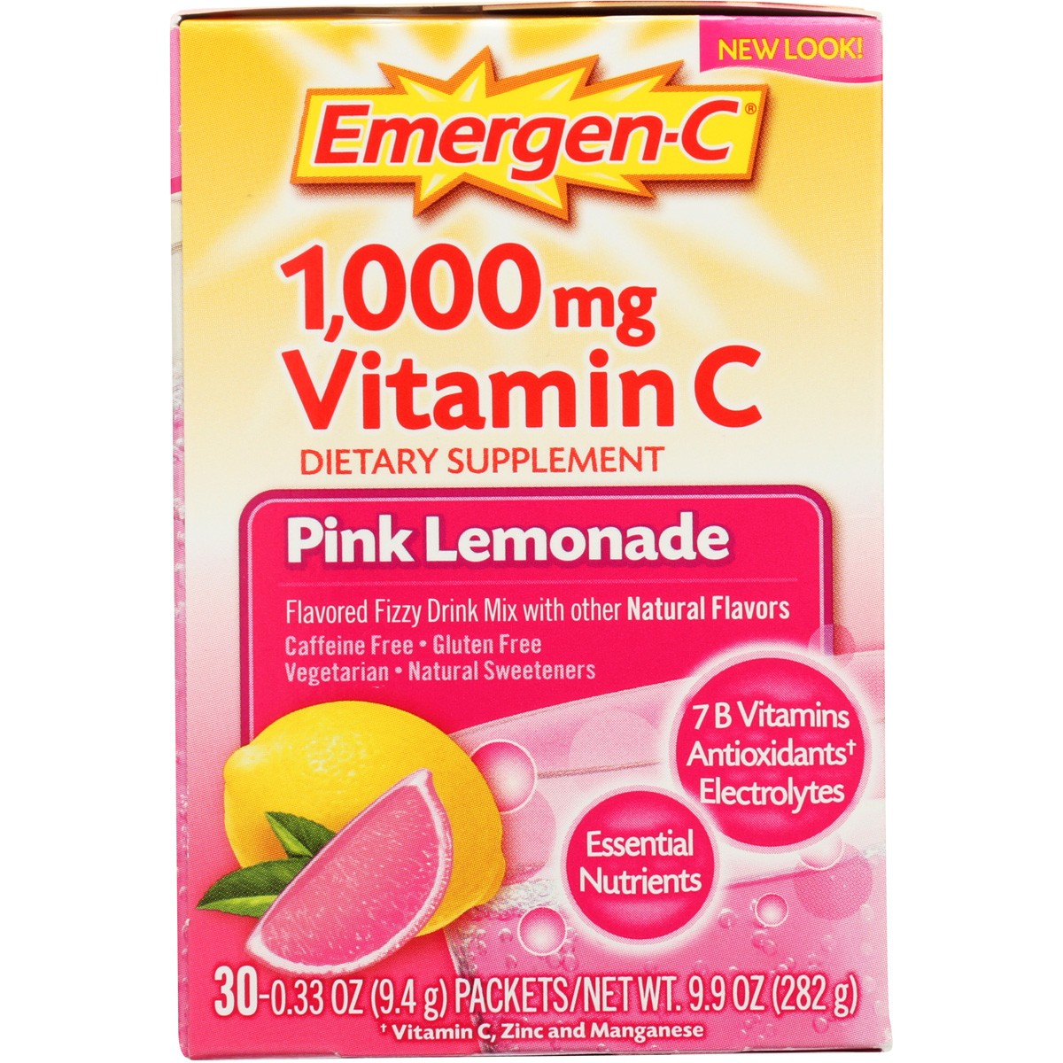 Emergen-C Pink Lemonade Vitamin C Fizzy Drink 30 Count Packets Ct 1 Pack