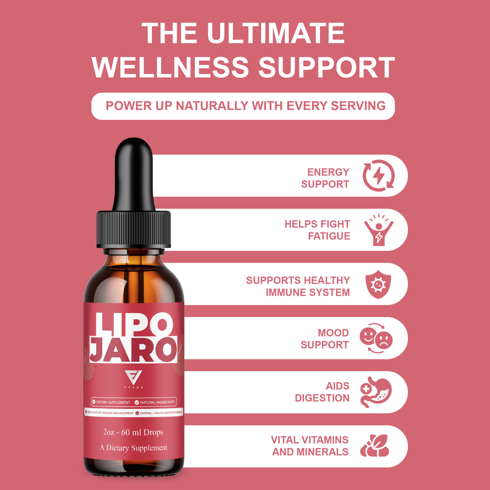 (5 Pack) Lipo Jaro Drops, Lipo Jaro Premium Weight Management Supplement (10oz)