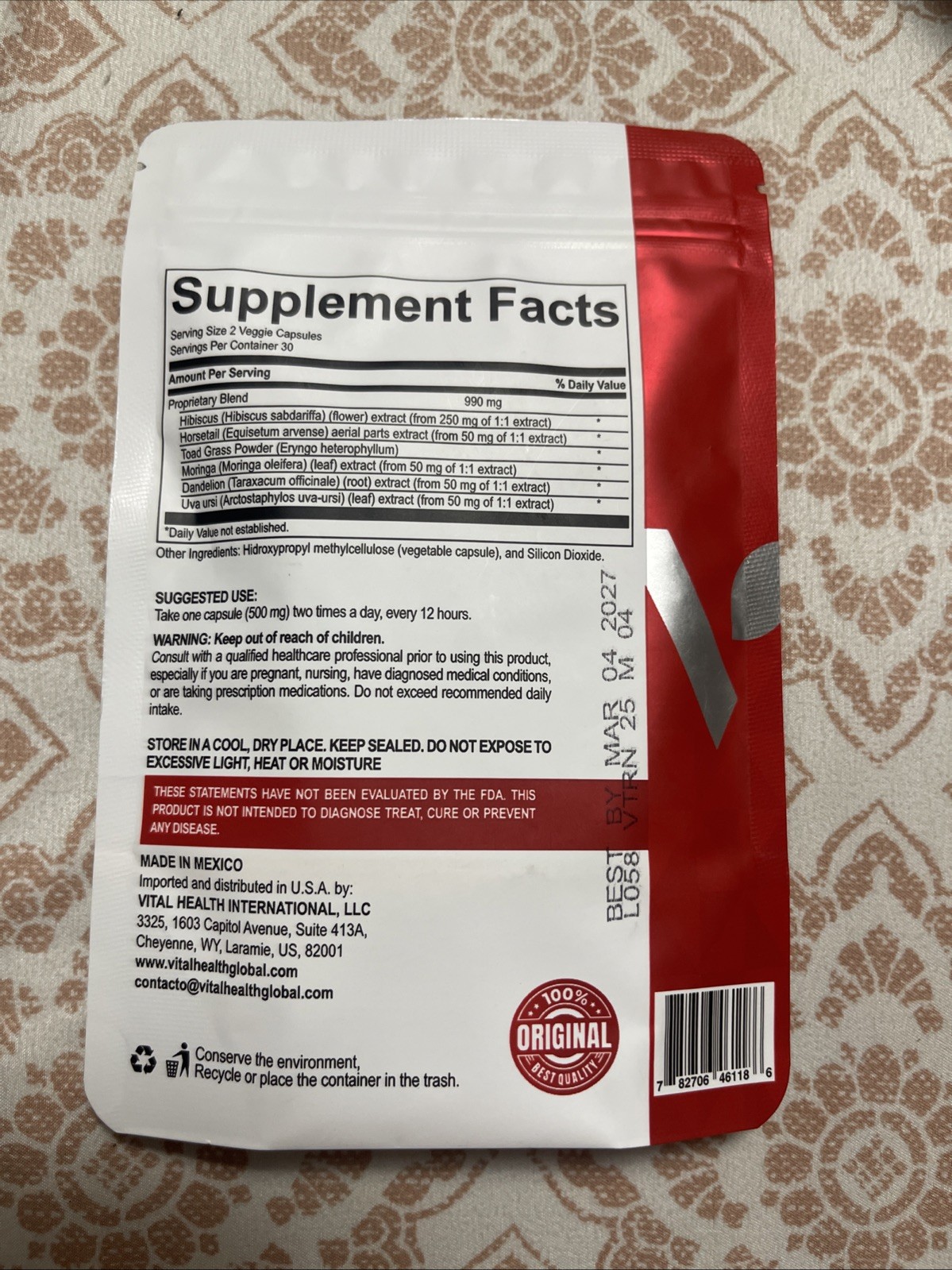 VitalHealth V-Itaren 60 Veggie Capsules – New! Vital Health! Exp 3/2027