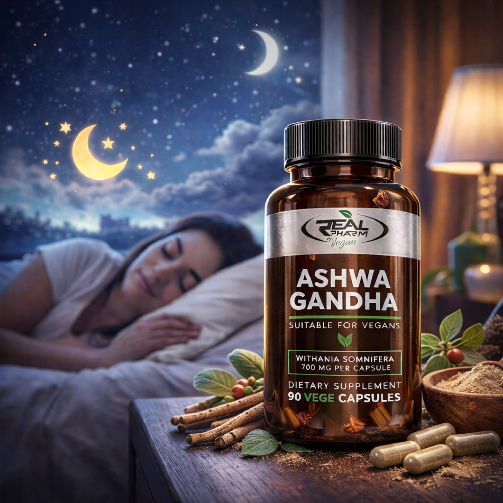 ASHWAGANDHA – 90-180 Vege Capsules – 700mg -Energy Hormone Balance Stress Relief