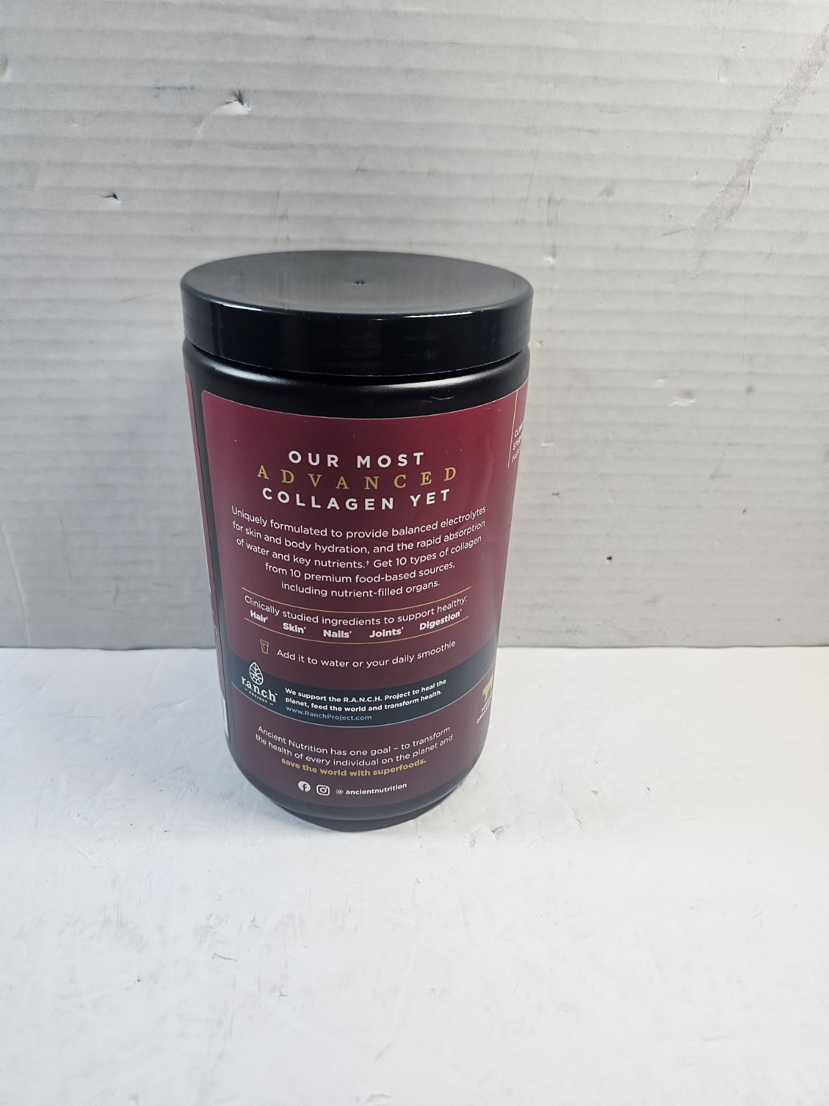 NEW Ancient Nutrition Multi Collagen Advanced Hydrate 17 oz Lemon Lime BB 12/26