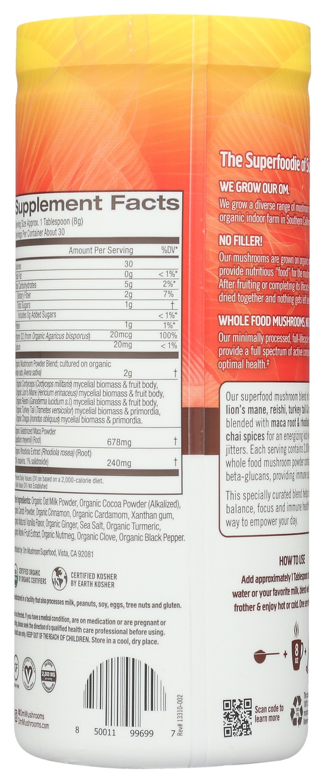 Morning Mushroom Superfood Blend Powder By Om 8.47 Oz 1 Pack