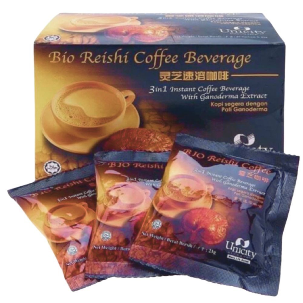 4X Unicity Bio Reishi Instant Coffee Mix 3-in-1 Low Fat Halal Lifestyle Coffee