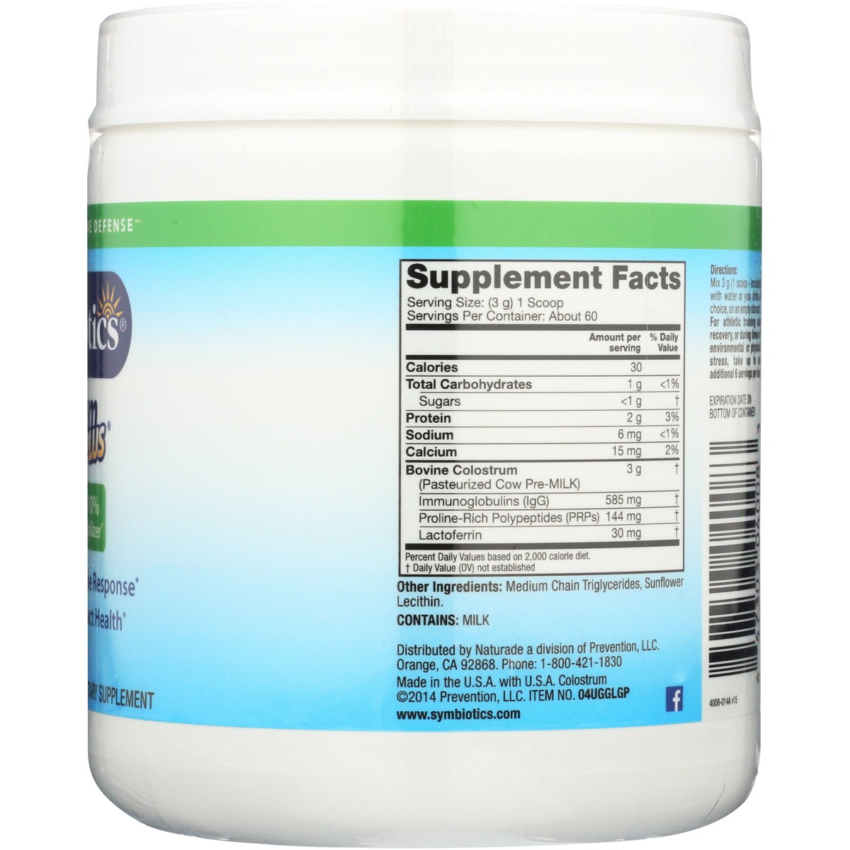 Colostrum Plus Powder With Immulox Symbiotics 6.3 Oz Immune Health 1 Pack