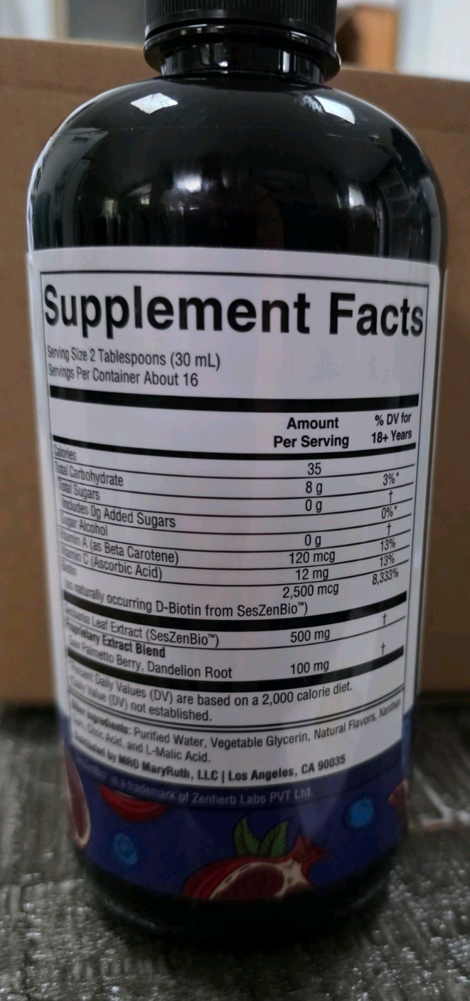 MaryRuth’s Daily Liquid Hair Formula Hair Support Biotin Vit A+C 16 fl oz