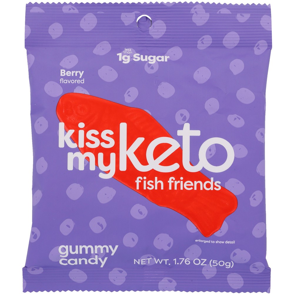Kiss My Keto Berry Fish Friends Gummies 1.76 Oz Candy 6 Pack