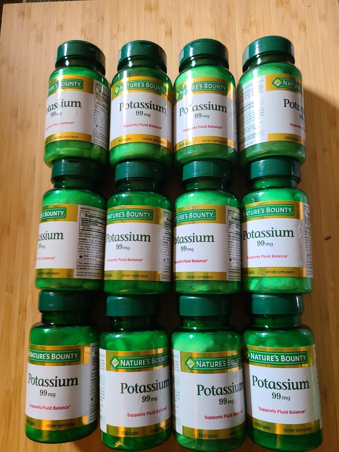 ✅️12 Lot Potassium 99mg 1200 Caps Exp June-Aug 2026