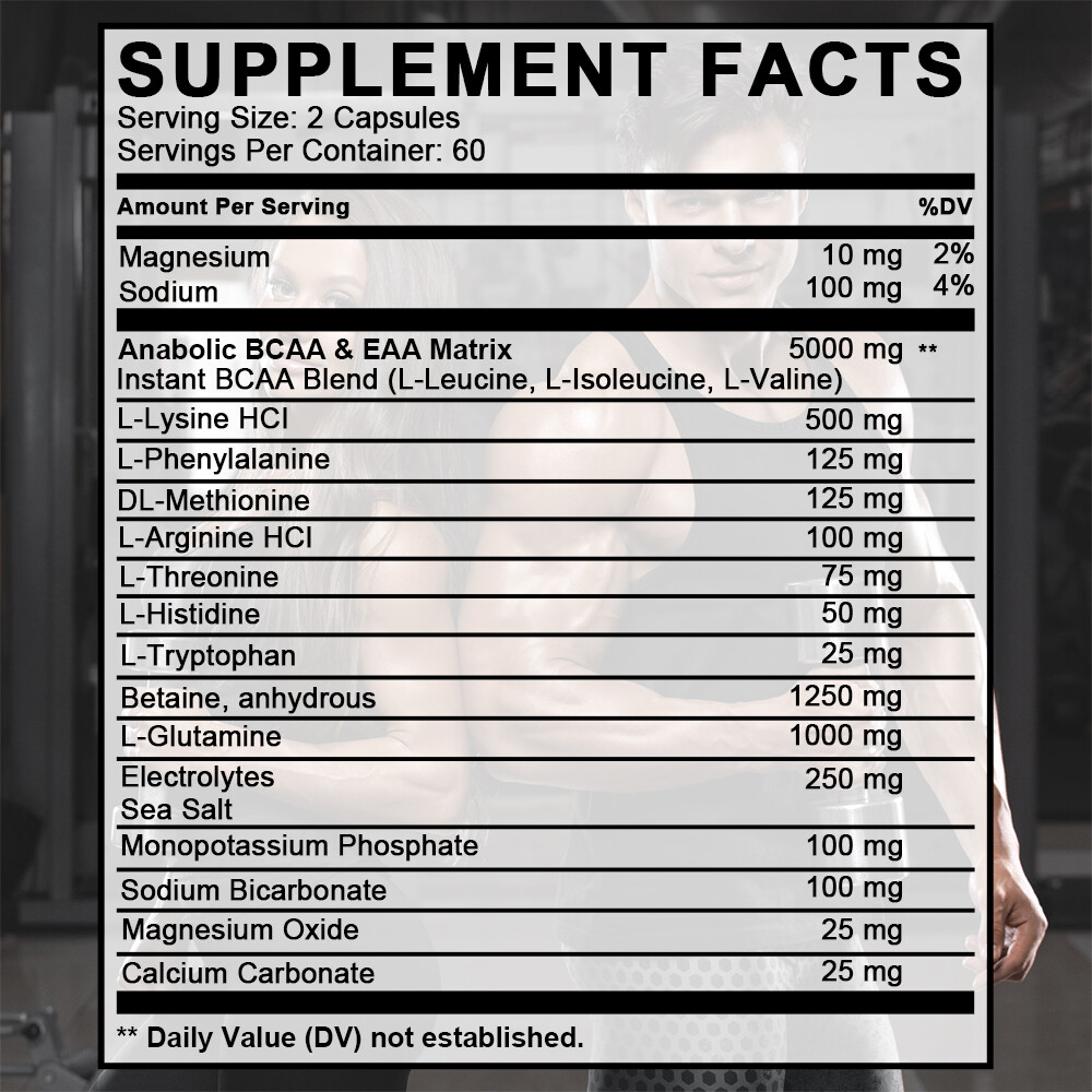 Amino Acid Capsules, Speed Muscle Repair, Boost Stamina & Reduce Soreness 120CT