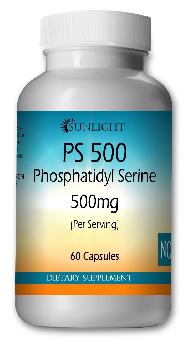 PhosphatidylSerine 500mg-Focus & Memory 60 Capsules, GMO Free PS500 Caps.