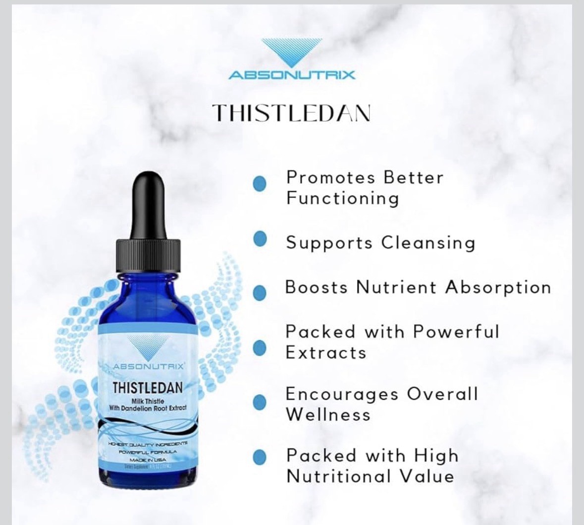 Absonutrix Thistledan, 4 FL OZ Liquid, 302 Servings Made in USA Digestion Liver