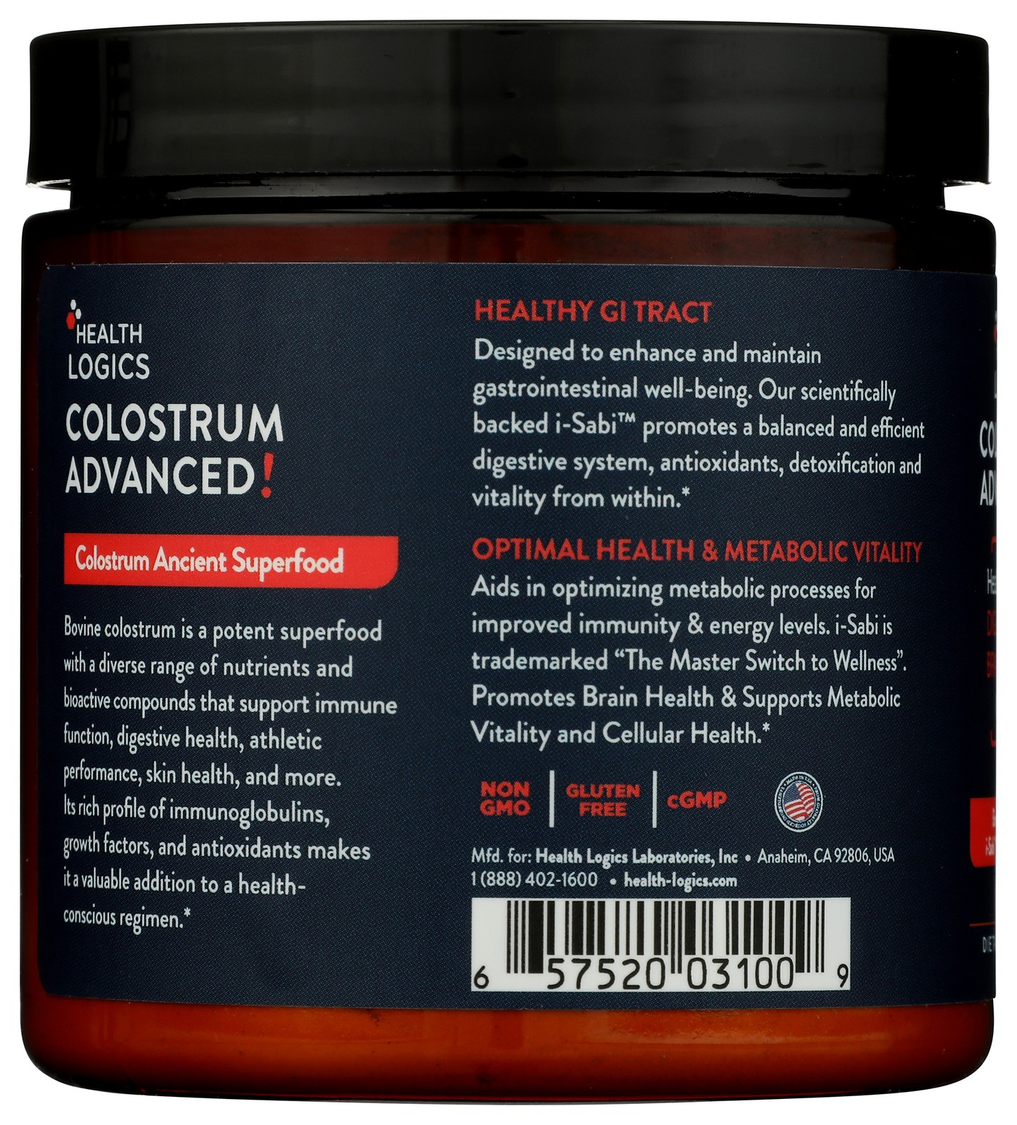 Colostrum Advanced Powder By Health Logics 2.91 Oz Dietary Supplement 8Oz 1 Pack