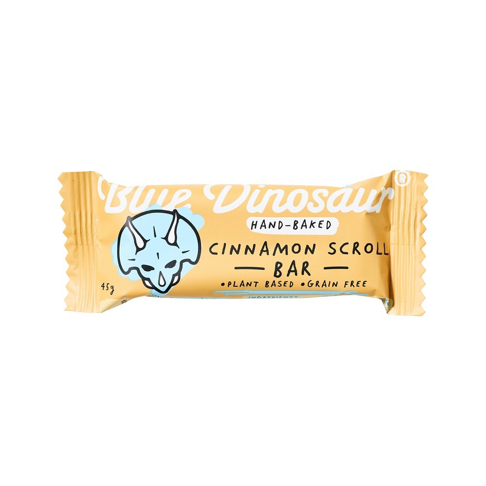 New Blue Dinosaur Snack Bar Cinnamon Scroll 45g x 12 Bars
