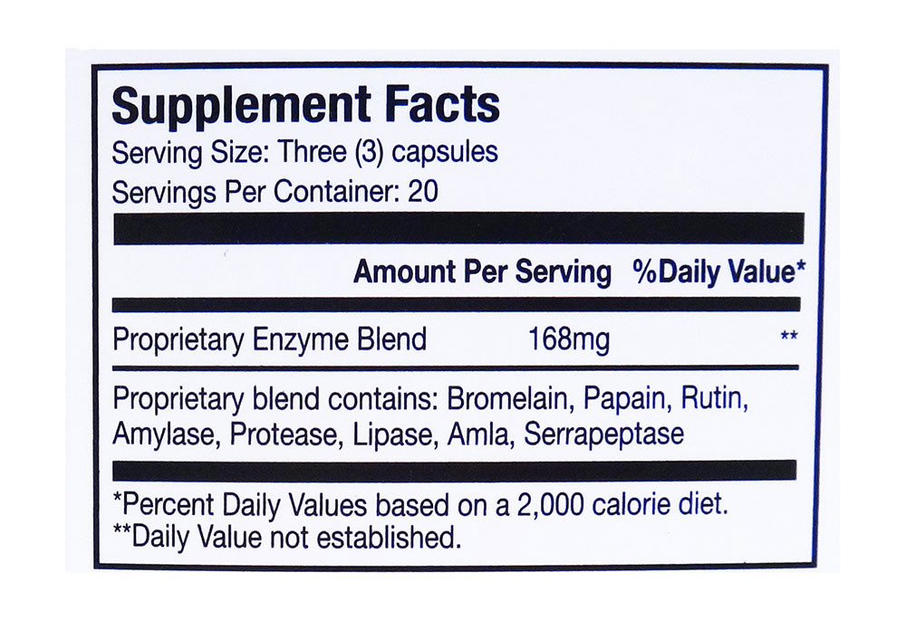 Vitalzym Extra Strength Systemic Enzymes 60 Liquid Gel Caps – World Nutrition
