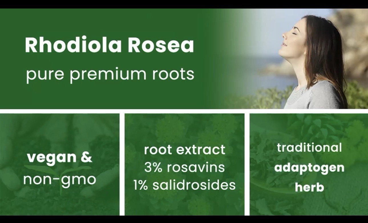 Nutra Champs Rhodiola Rosea Root Extract 600mg 120 Caps Vegan Non-GMO Keto
