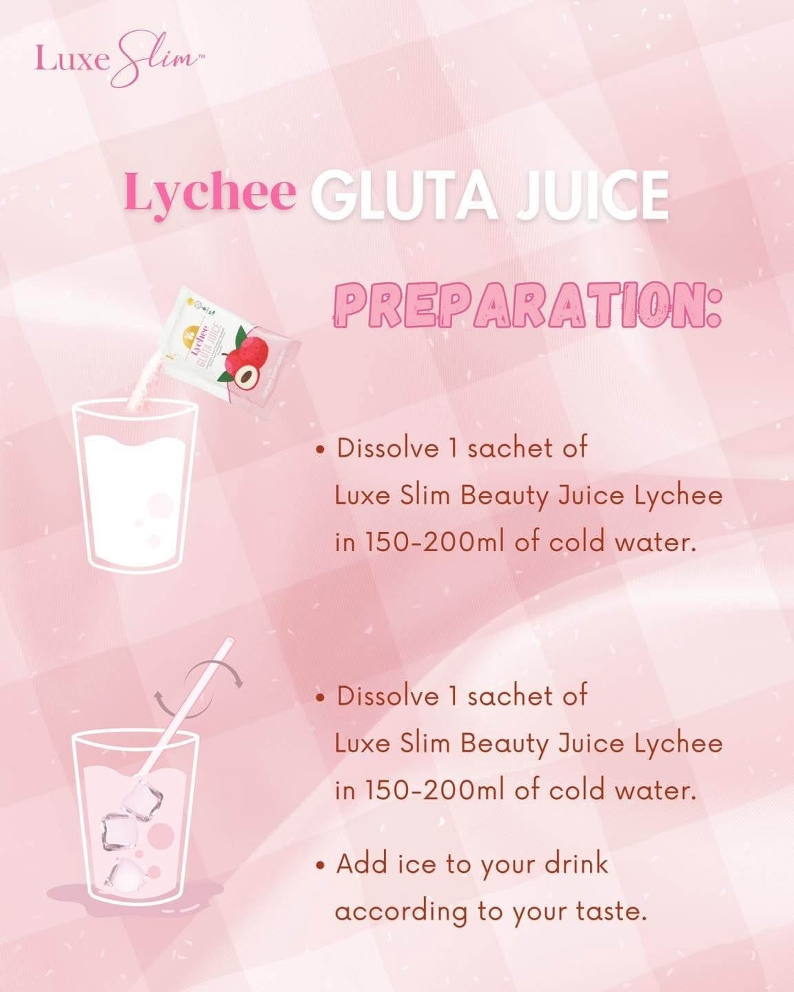 Luxe Slim Half Kilo Lychee Gluta Juice 500g
