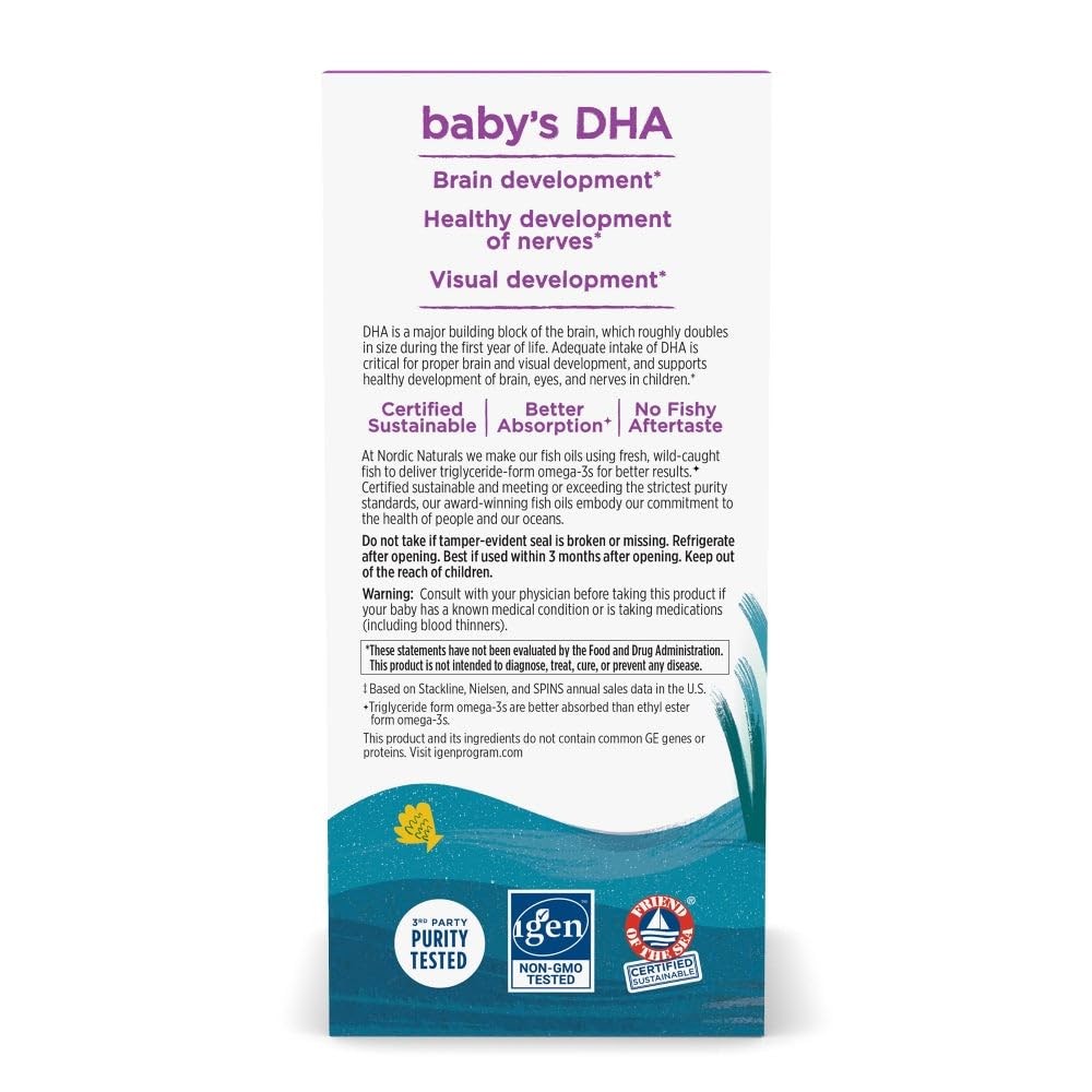 Nordic Naturals Baby’s DHA, Unflavored – 4 oz – 1050 mg 4 Fl Oz (Pack of 1)