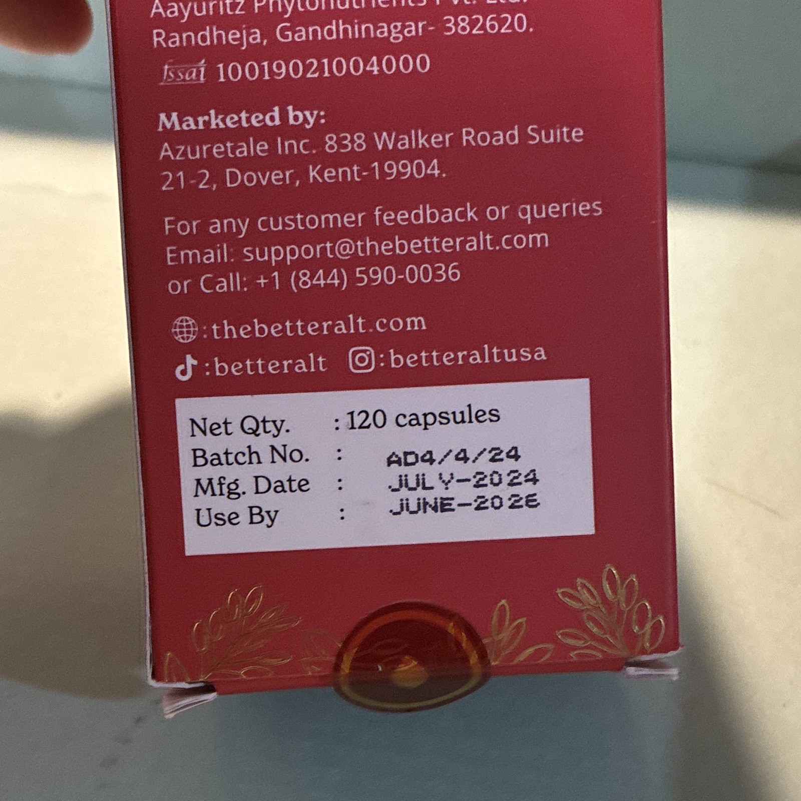BetterAlt Berberine HCL Extract 97% High Bioavailability 120 Caps Antioxidant