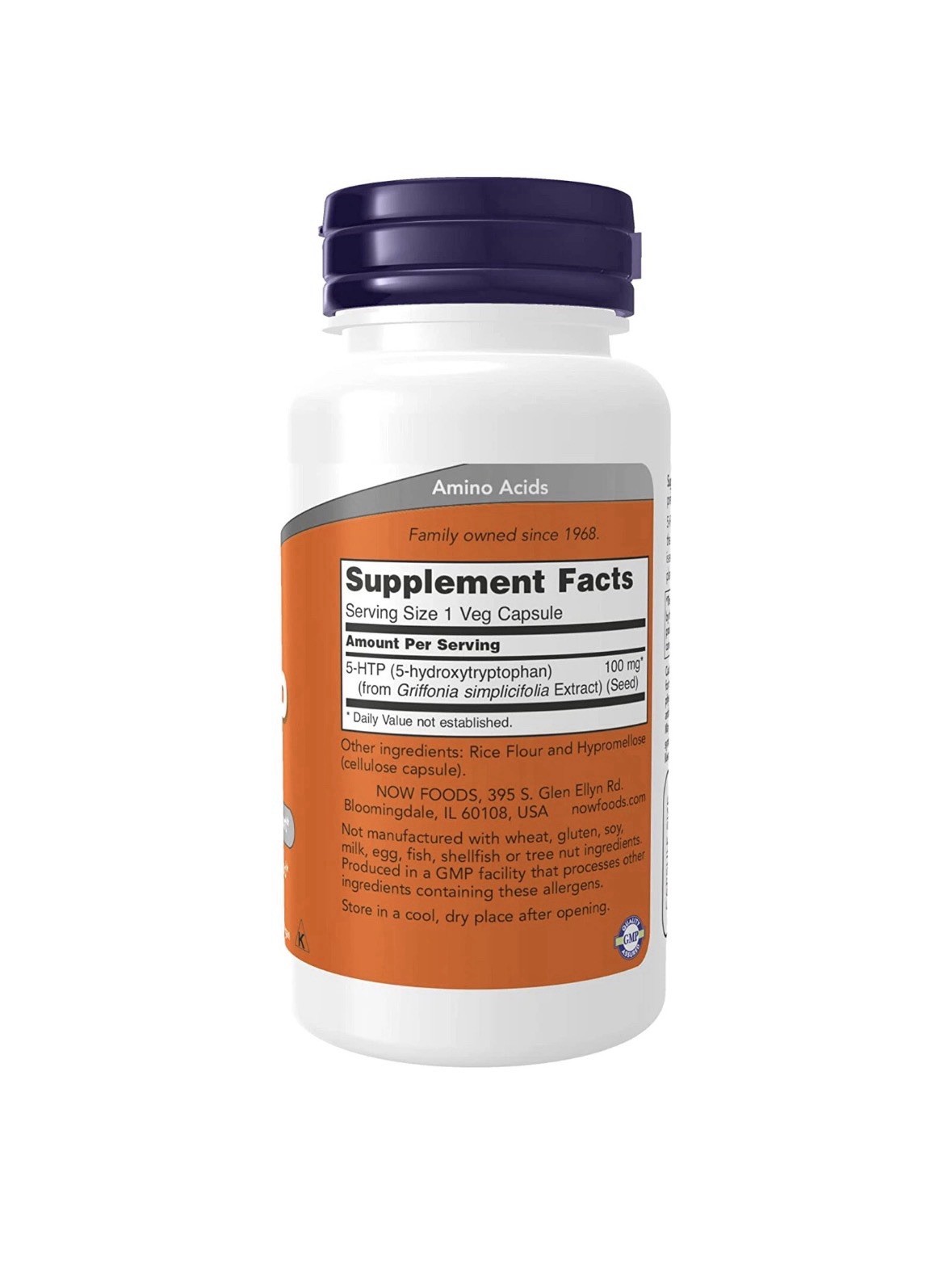 NOW FOODS 5-HTP 100 mg 60 Veg Capsules Exp: 1/27