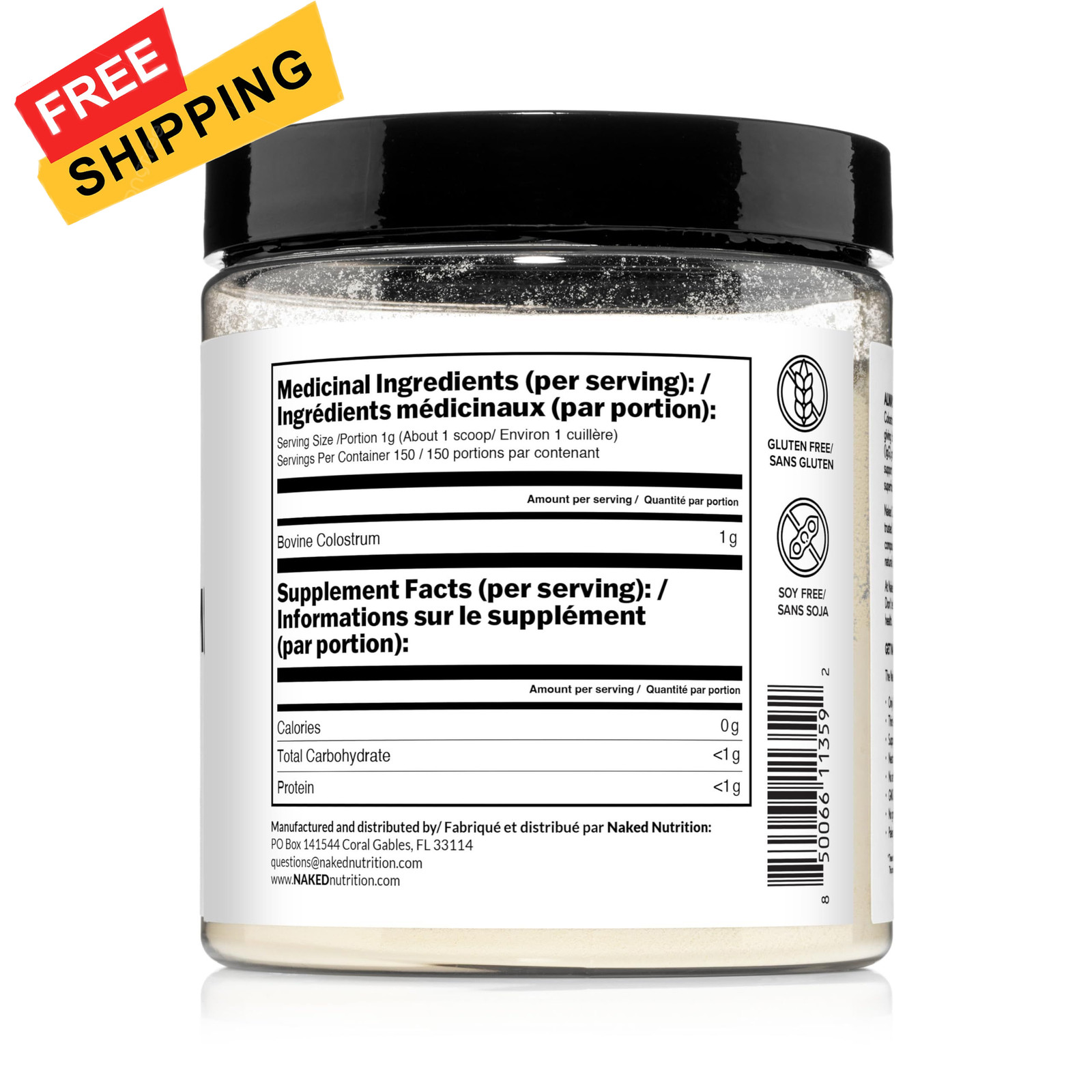NAKED Colostrum Powder – 100% Grass-Fed Bovine 5.3 Ounce (Pack of 1), White