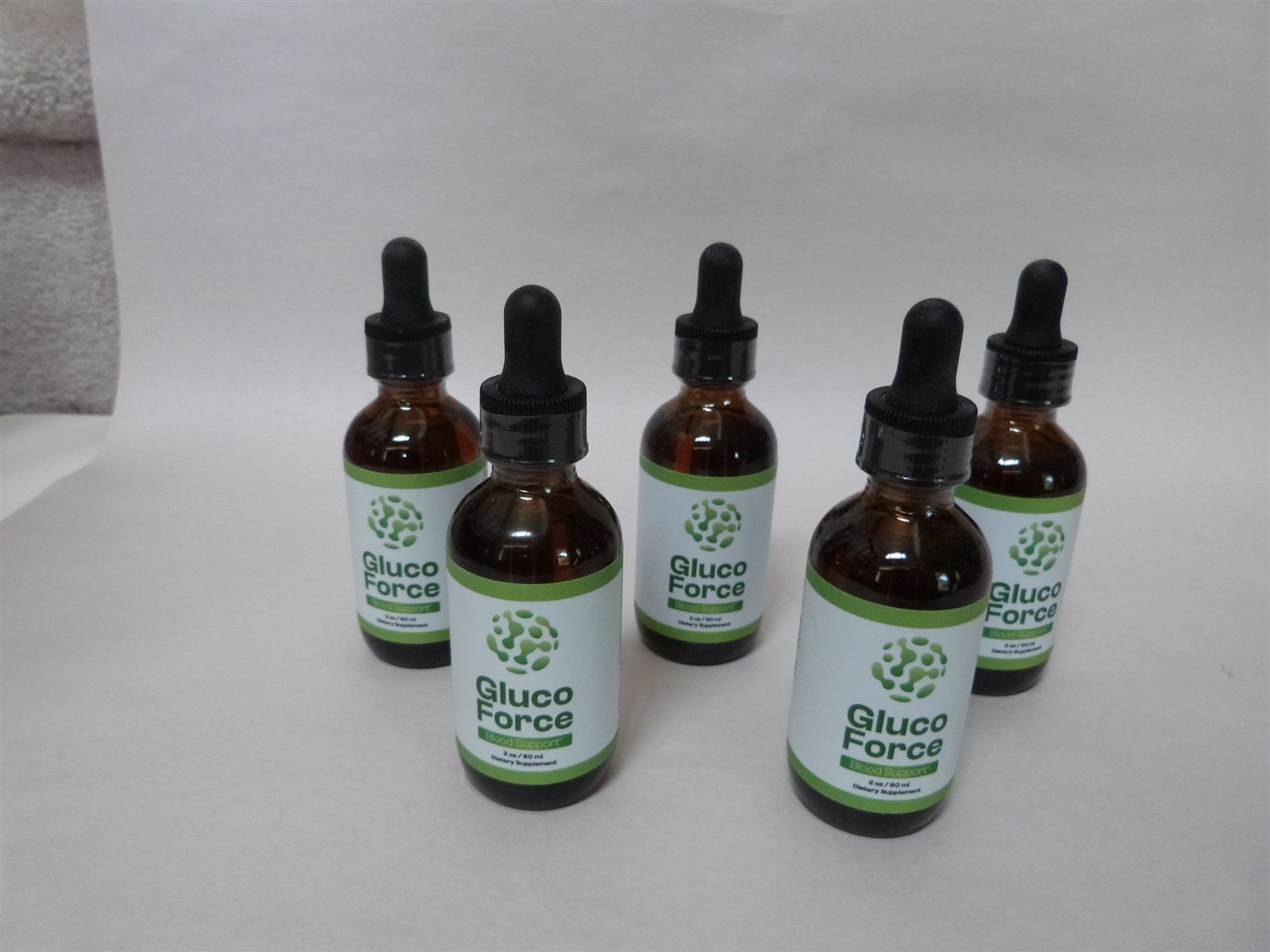 5 NEW Bottles GLUCO FORCE Blood Support Dietary Supplement 2oz (10 Total) 01/27