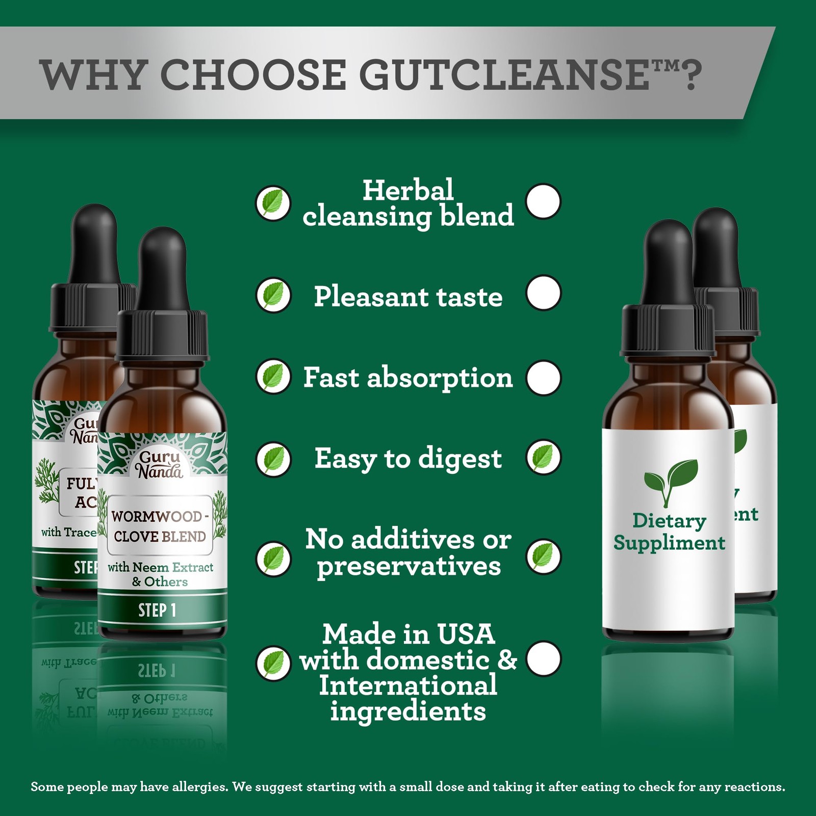 GuruNanda Gutcleanse 2-Step Kit – Dietary Supplement to 2 Fl Oz (Pack of 1)