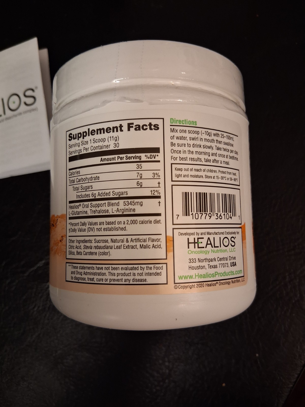 Healios Oral Health Supplement Powder Orange