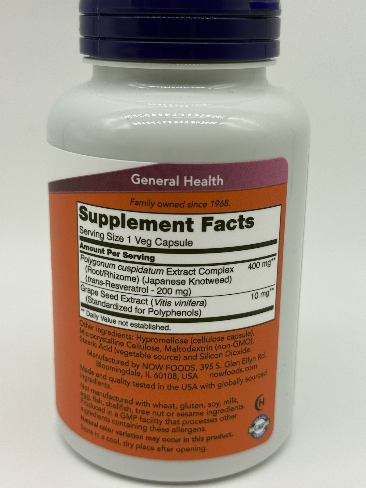NOW Resveratrol 200 mg, 120 Veg Capsules