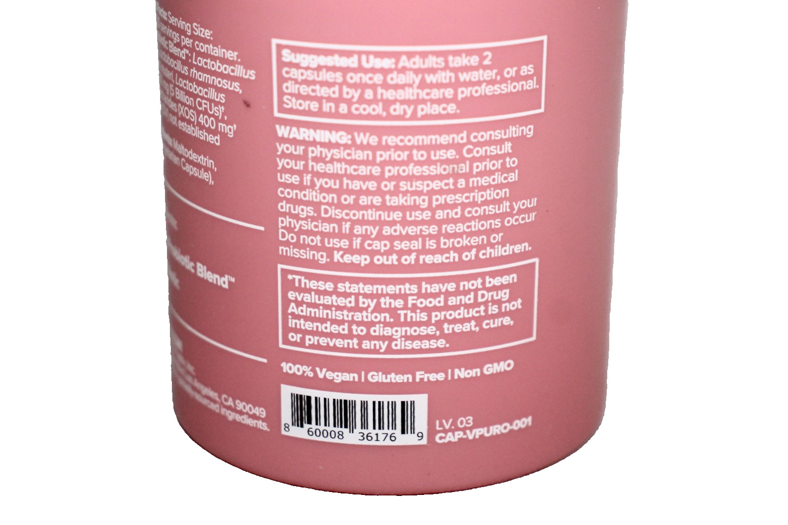 O POSITIV URO Vaginal Probiotic Capsules 60 Count Controls Odor pH Yeast &Flora