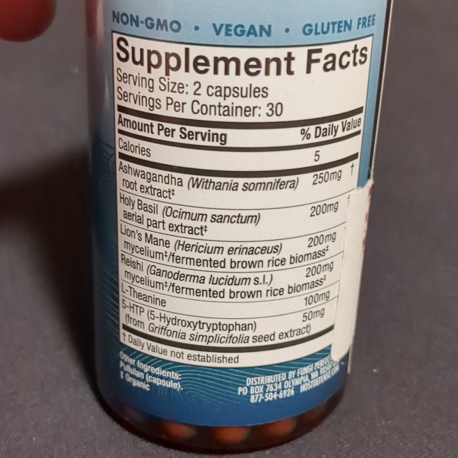 Host Defense MycoBenefits Mood Support Vegan 60 Caps Exp 12/11/27 MPN 121125PR