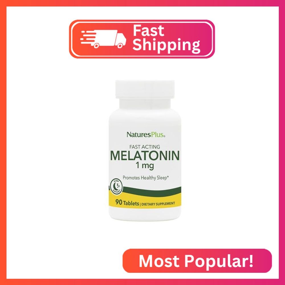 NaturesPlus Melatonin 1 mg – 90 Fast-Acting Tablets – Supports Healthy Immune Sy