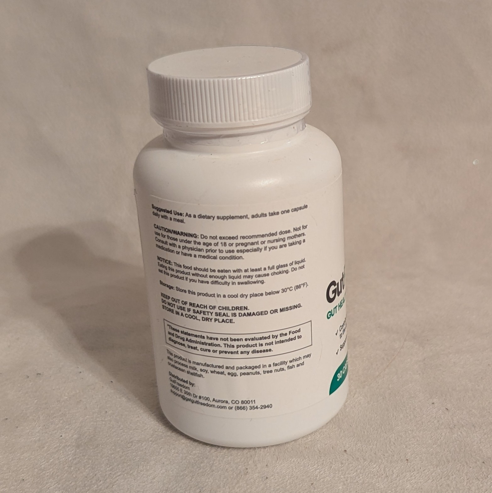 GutFreedom Gut Health Advanced Formula Digestive Support 30 Capsules Exp 9/27
