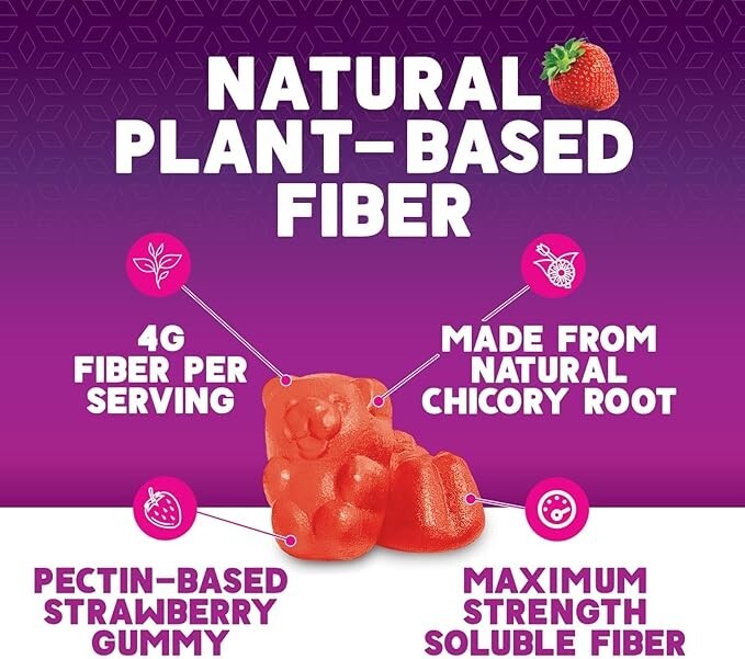 Fiber Gummies Extra Strength Inulin 4000mg – Natural Dietary Fiber Supplement