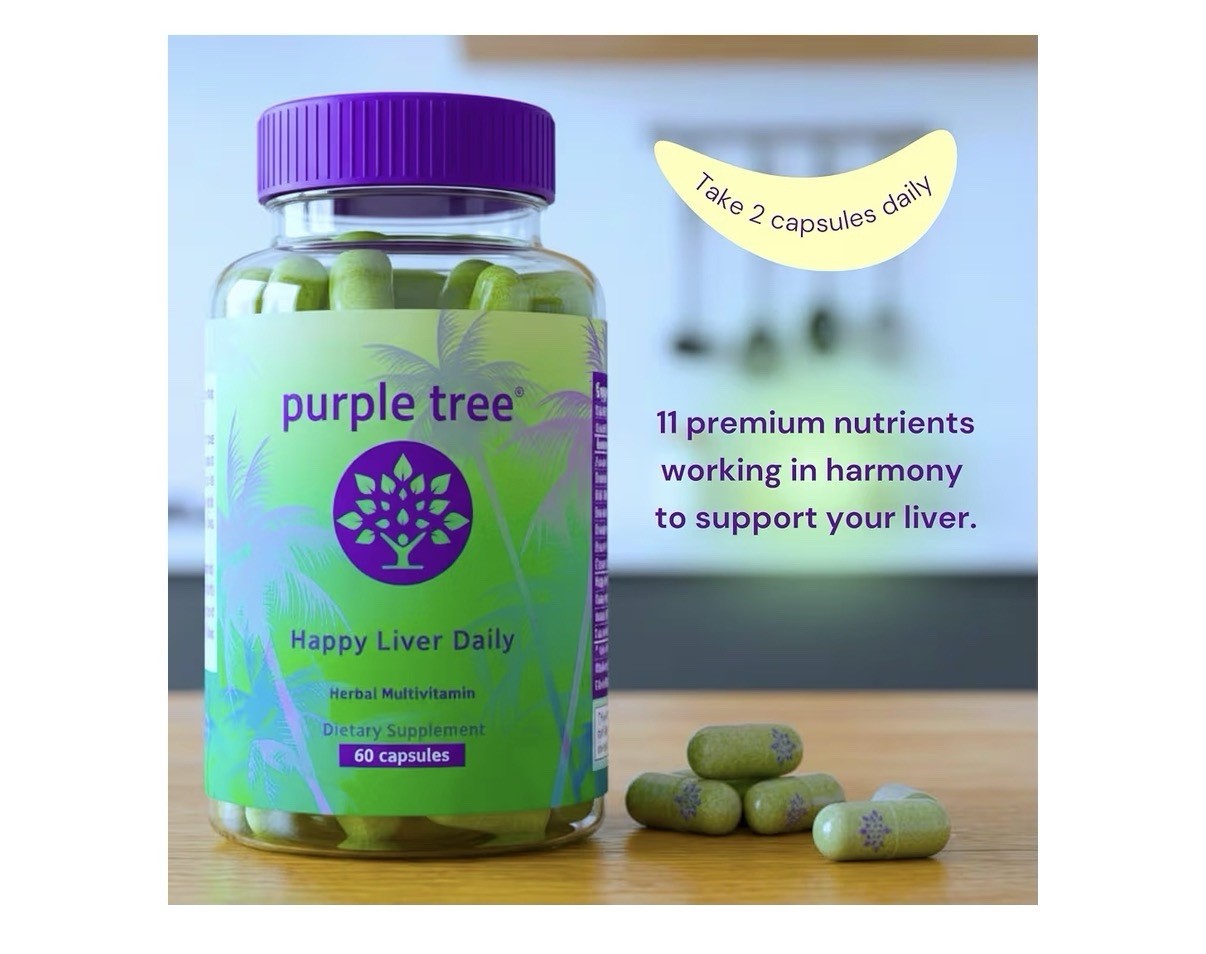 purple tree Happy Liver Daily | Liver Support & Cleanse Supplement 60 Capsules