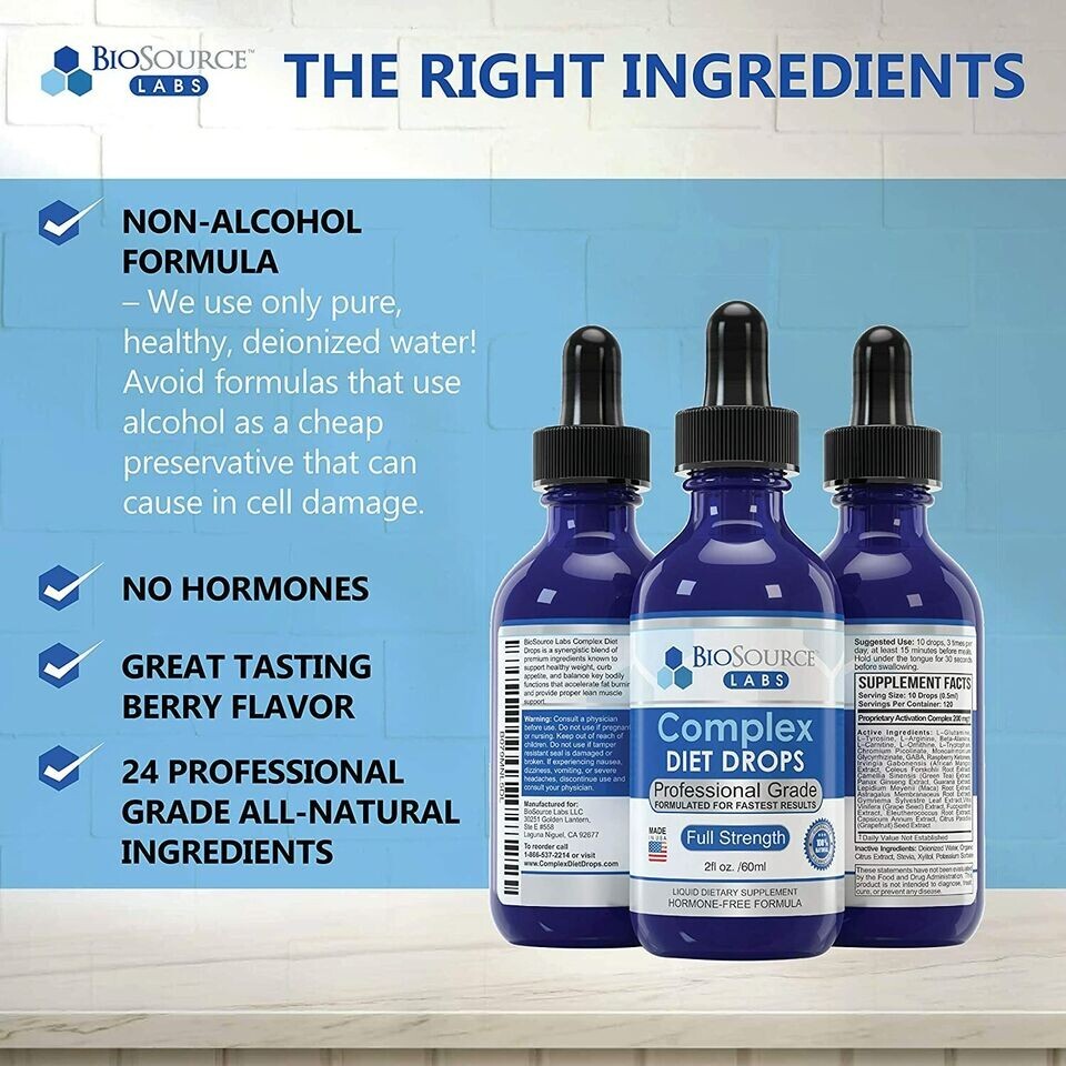 BioSource Labs Complex Diet Drops Full Strength Natural Weight Management Drops