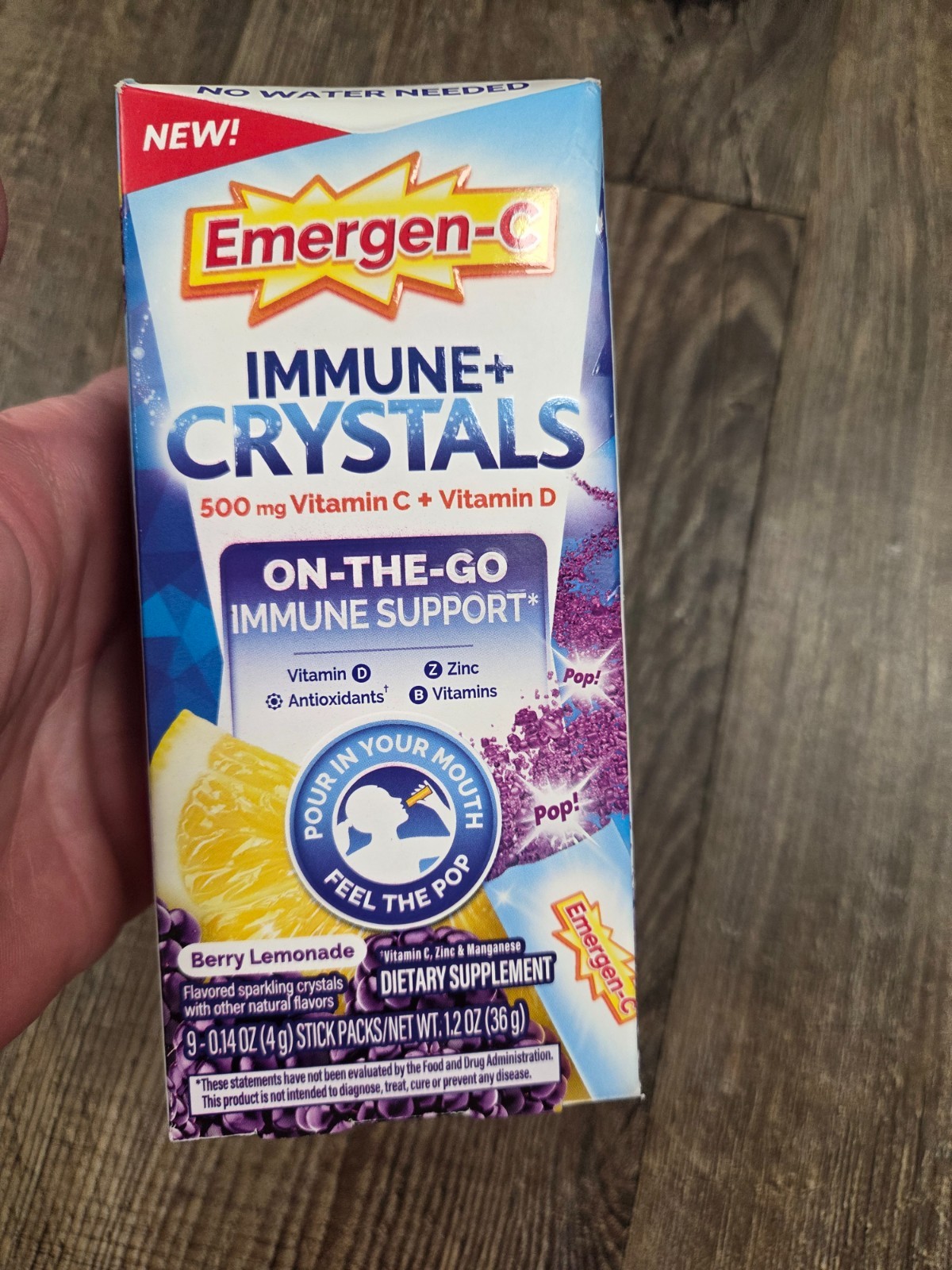 Emergen-C Immune+ Crystals On-The-Go 500mg Berry Lemonade 3 Boxes Packs 10/26