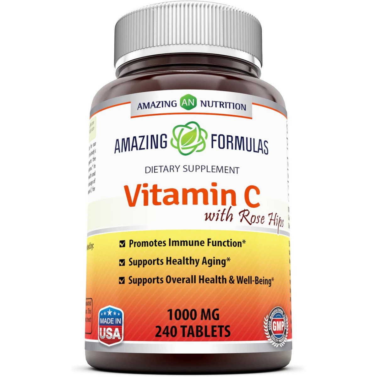 Amazing Nutrition Formulas Vitamin C With Rose Hips 1000 Mg 240 Tablets 1 Pack