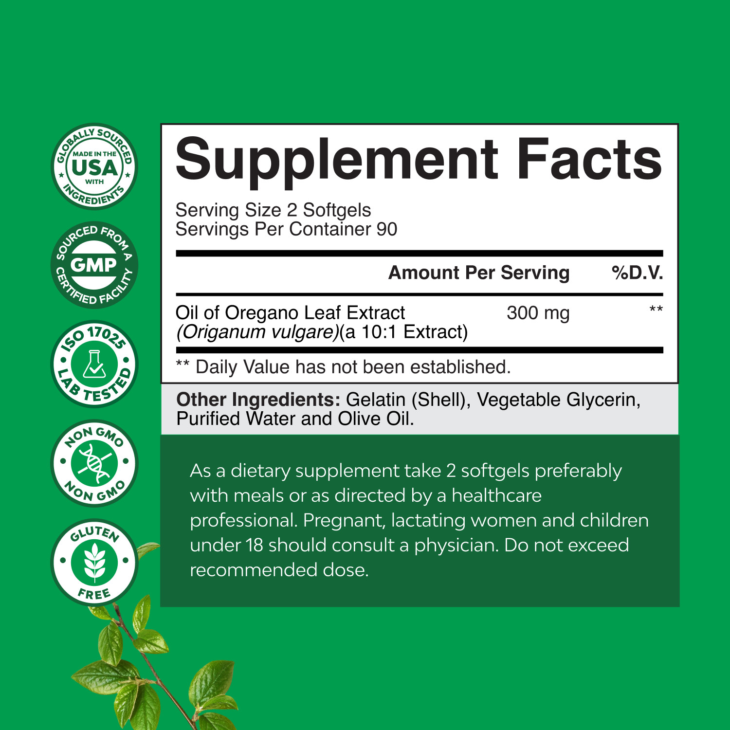 Vegan Wild Oregano Oil Softgels – Super Concentrated for Gut Heart Detox 180ct